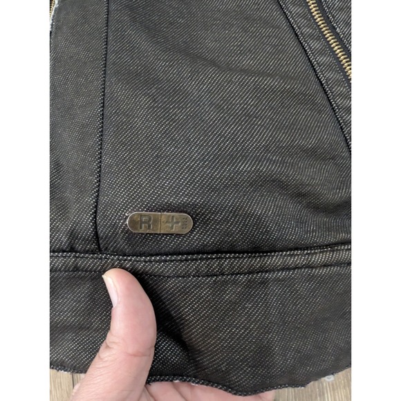 Rocawear Denim Company 2XL Black Moto-Style Jacket Asym Zip Streetwear Hip... - Picture 5 of 16